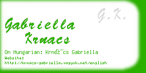 gabriella krnacs business card